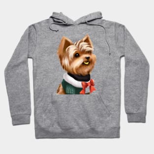 Cute Yorkshire Terrier Drawing Hoodie